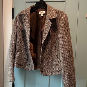 Talbots Brown Tweed Blazer